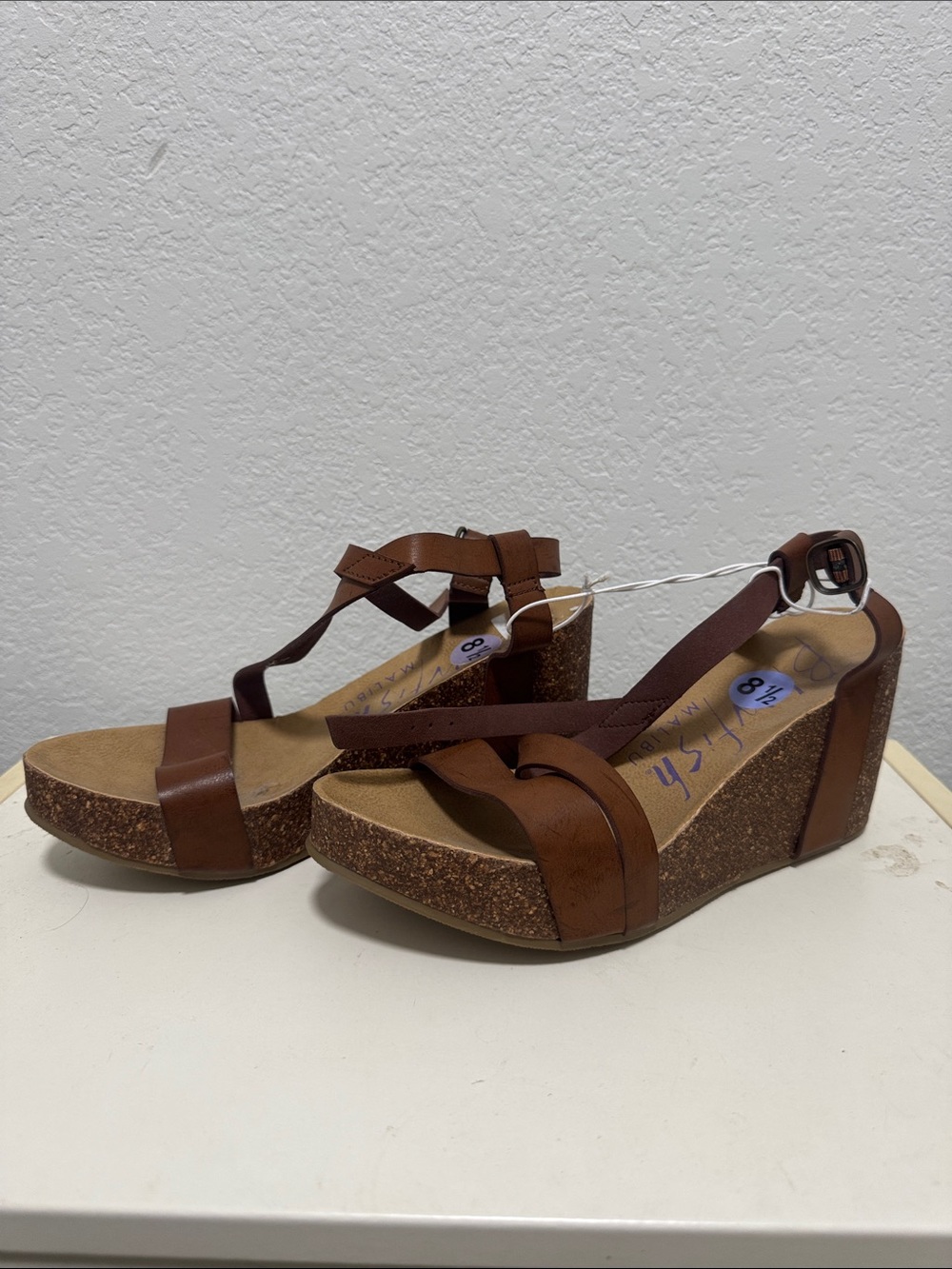 Women’s Brown Cork Wedge Sandals blowfish